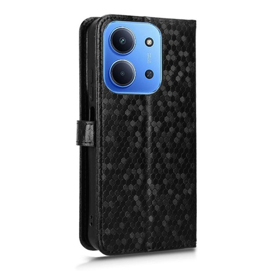 Flipové puzdro pre Xiaomi Redmi 15C 4G/LTE, Wallet Rhombus, čierne