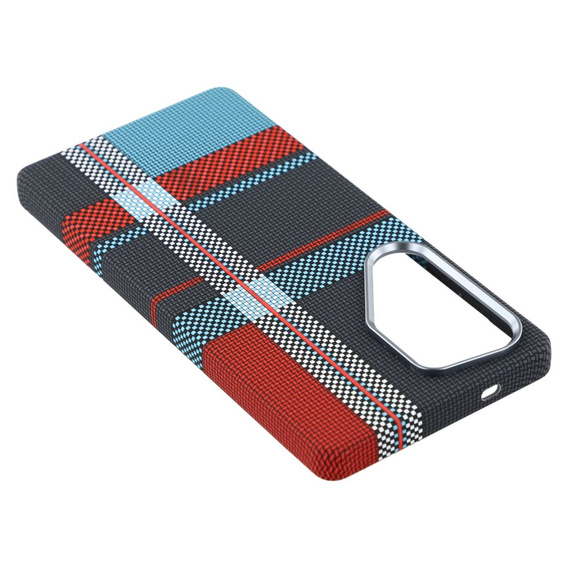 Puzdro pre Samsung Galaxy S25 Ultra, Carbon Fiber MagSafe, modrá / červená