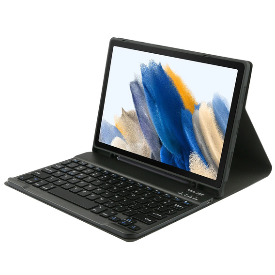 Puzdro + klávesnica Samsung Galaxy Tab A8 10.5, Leather Pen Slot, čierne