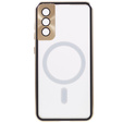Magnetické puzdro Dual Glass MagSafe pre Samsung Galaxy S21+ Plus, zlaté