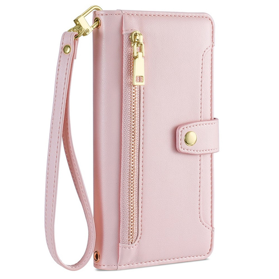 Klapkové puzdro pre Motorola Moto G54 5G, Wallet Zipper Pocket, ružové