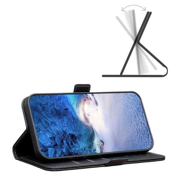 Klapkové puzdro pre Samsung Galaxy A15, BINFEN Wallet, čierne + 9H sklo