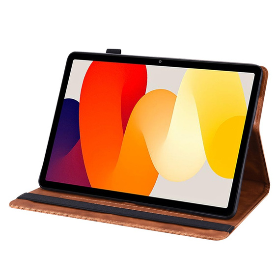 Puzdro s chlopňou pre Xiaomi Redmi Pad SE 11", flower, hnedé