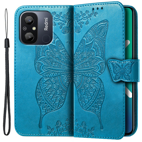 Klapkové puzdro pre Xiaomi Redmi 12C, Butterfly, modré