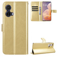 Klapkové puzdro pre Motorola Moto G85, Crazy Horse Wallet, zlaté