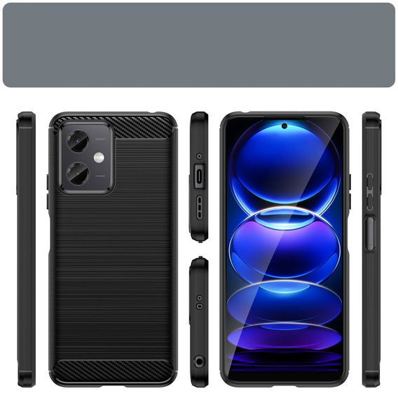 Obal na mobil pre Xiaomi Redmi Note 12 5G / POCO X5 5G, Carbon, čierne