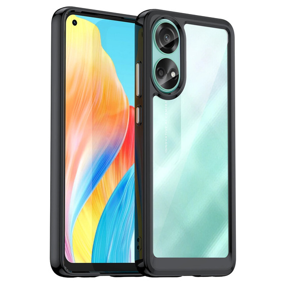 Obal na mobil pre Oppo A58 4G, Fusion Hybrid, transparentné / čierne
