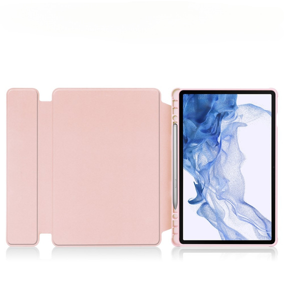Puzdro s klávesnicou pre Samsung Galaxy Tab S9, Rotary 360° Leather, ružové rose gold