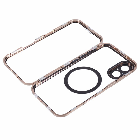 Magnetické puzdro Dual Glass MagSafe pre iPhone 16, zlaté