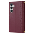 Puzdro s chlopňou pre Samsung Galaxy A56 5G, Rhombus Crossbody Leather, bordové