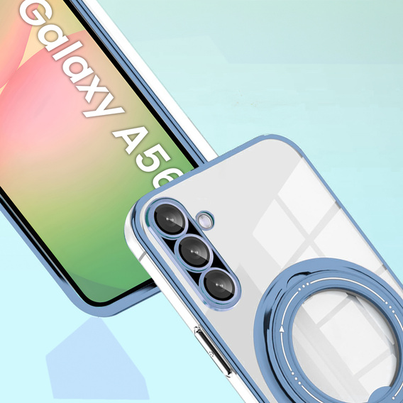 Magnetické puzdro pre Samsung Galaxy A56, pre MagSafe, modré + sklo 9H