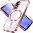 Puzdro pre Samsung Galaxy A36, Electro MagSafe, ružové rose gold + sklo na displej