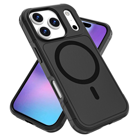 Puzdro MagForce pre iPhone 17 Pro, pre MagSafe, pancierované, čierne