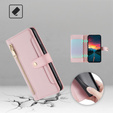 Klapkové puzdro pre Realme 14 Pro+ 5G, Wallet Zipper Pocket, ružové
