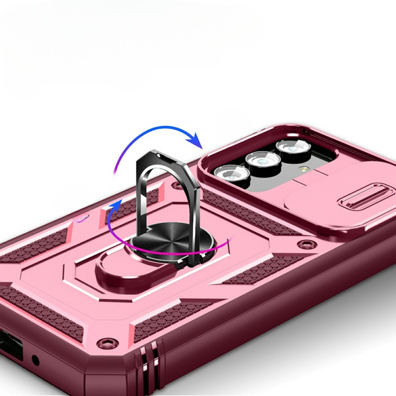 Obal na mobil pre Samsung Galaxy A54 5G, CamShield Slide, ružové / bordó