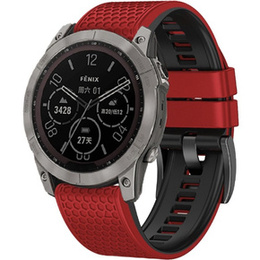 Silikónový remienok pre Garmin Fenix 7 / Forerunner 965 / 955 / 945 / 935,  červený / čierny