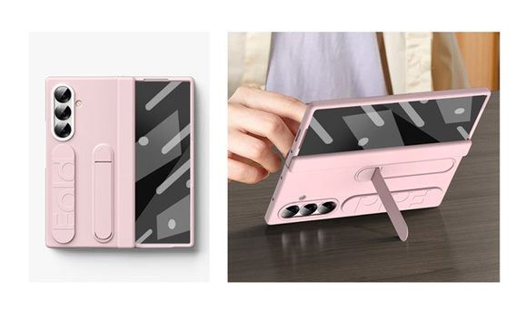Puzdro s rukoväťou a stojanom - ružové pre Samsung Galaxy Z Fold7