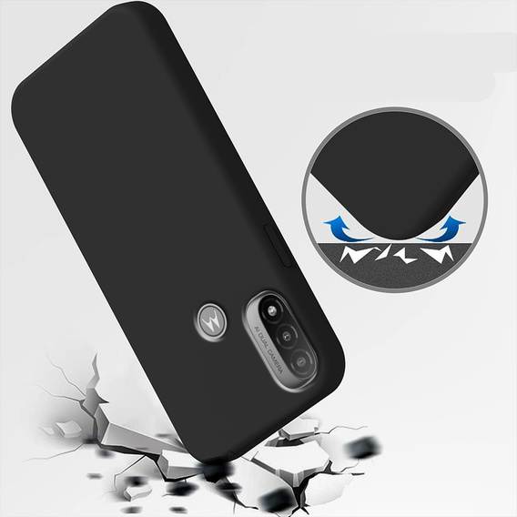 Obal na mobil pre Motorola Moto E40/E30/E20, Silicone Lite, čierne