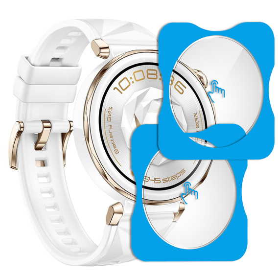 2x ERBORD tvrdené sklo pre Huawei Watch GT 5 Pro 42mm, s montážnym rámom