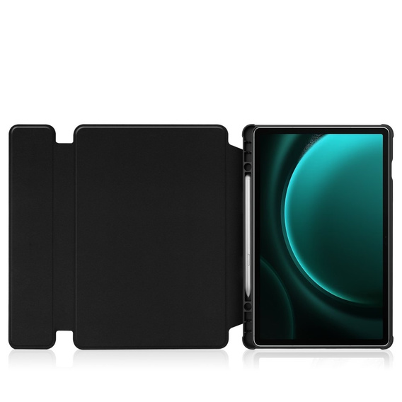 Puzdro s klávesnicou pre Samsung Galaxy Tab S9 FE+ Plus, Rotary 360° Leather, čierne