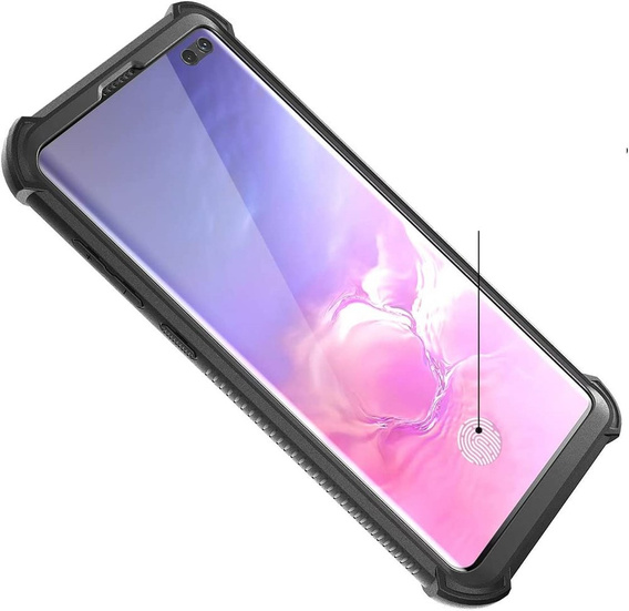 Obal na mobil pre Samsung Galaxy S10 Plus, Dexnor Full Body Rugged, transparentné / čierne