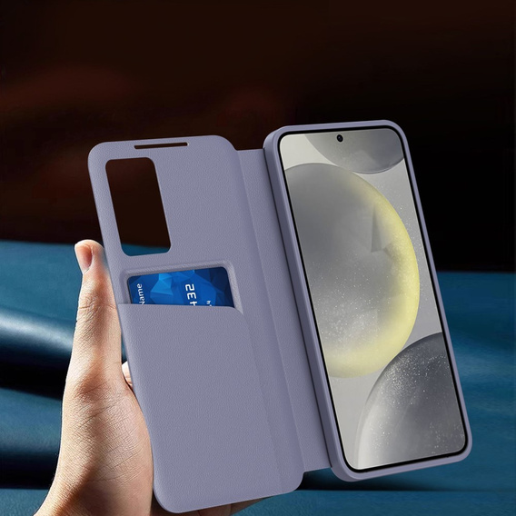 Flipové puzdro pre Samsung Galaxy A55 5G, Smart View Wallet, fialové