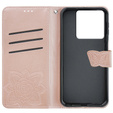 Klapkové puzdro pre Xiaomi Poco X6 5G, Butterfly, ružové rose gold