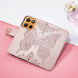 Klapkové puzdro pre Motorola Moto G15 / Motorola Moto G15 Power, Butterfly, ružové rose gold