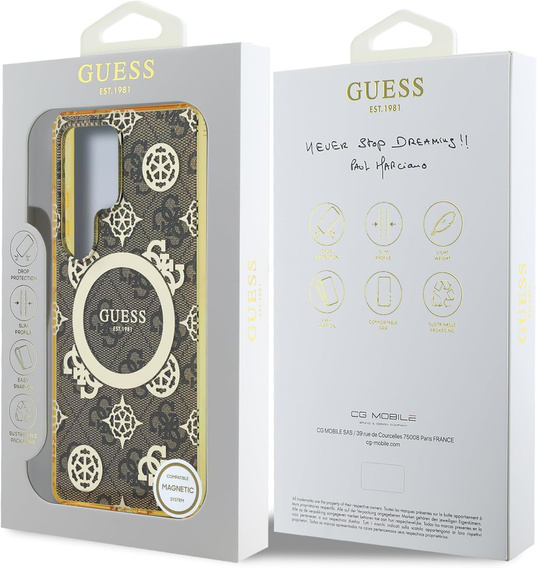 GUESS Magnetické puzdro IML Peony pre Samsung Galaxy S25 Ultra