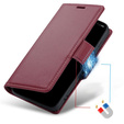 Puzdro pre Motorola Edge 50 Pro, ERBORD Glossy Litchi, flipová peňaženka, červené