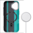 Puzdro pre iPhone 16, Carbon Fiber MagSafe, čierna / modrá