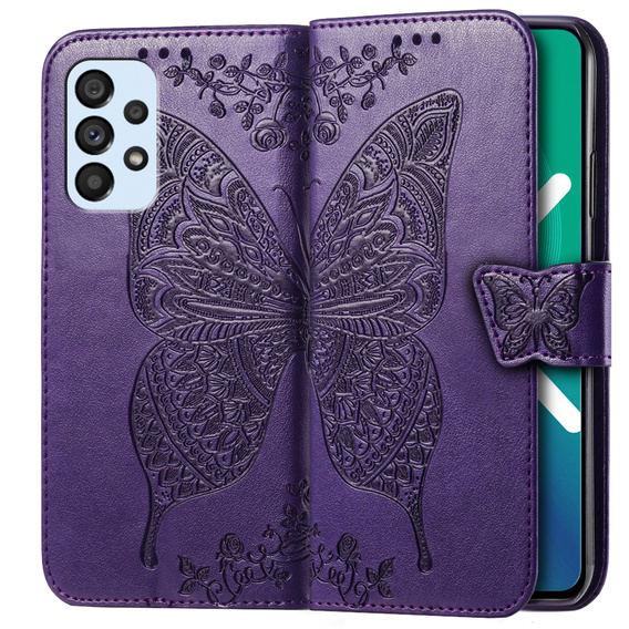 Klapkové puzdro pre Samsung Galaxy A53 5G, Butterfly, fialové