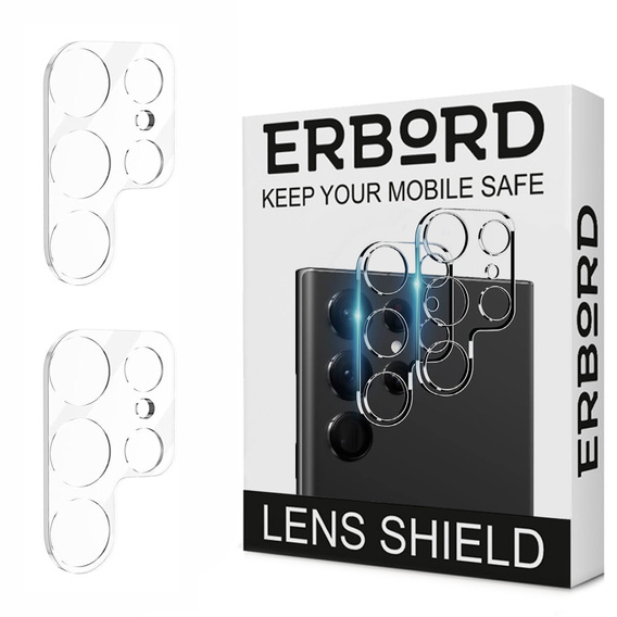 2x ERBORD Tvrdené sklo na fotoaparát pre Realme 12 Pro / 12 Pro+, priehľadné