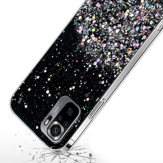 Obal na mobil pre Xiaomi Redmi Note 10/10S, Glittery, čierne