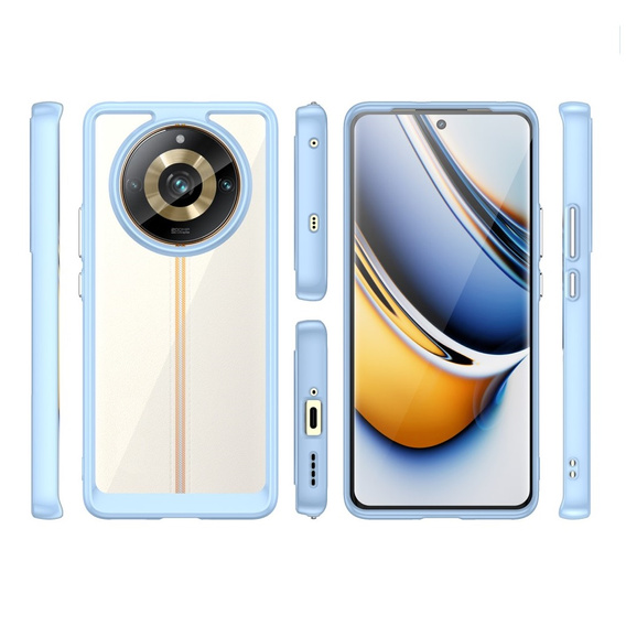 Obal na mobil pre Realme 11 Pro 5G / 11 Pro+ 5G, Fusion Hybrid, transparentné / modré