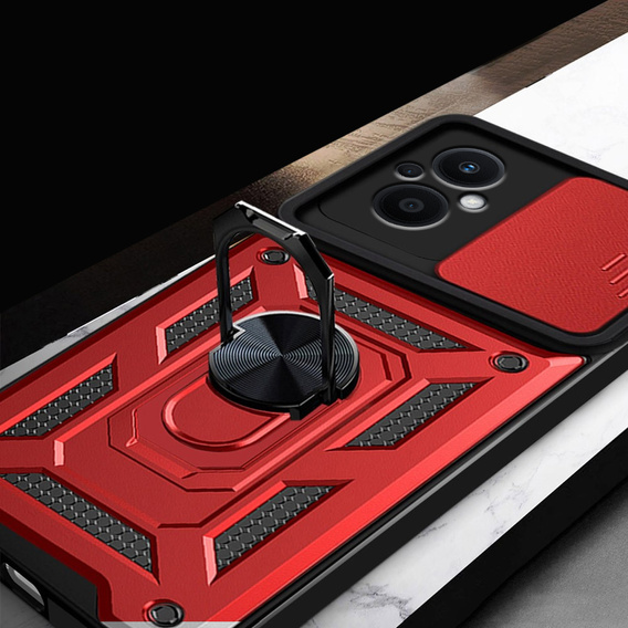 Obal na mobil pre Oppo Reno7 Lite, CamShield Slide, červené