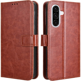 Klapkové puzdro pre Samsung Galaxy A36, Crazy Horse Wallet, hnedé
