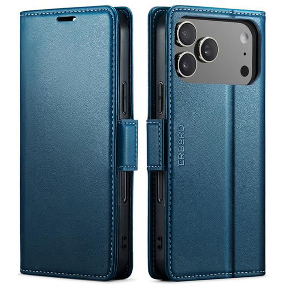 Lesklé peňaženkové puzdro Litchi s chlopňou pre iPhone 17 Pro Max