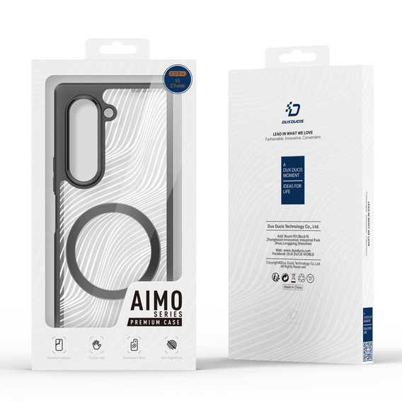 Puzdro DuxDucis pre Samsung Galaxy Z Fold6 5G, Aimo Case, pre MagSafe, transparentné / čierne