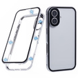 Puzdro pre iPhone 16, Magnetic Dual Glass, strieborné