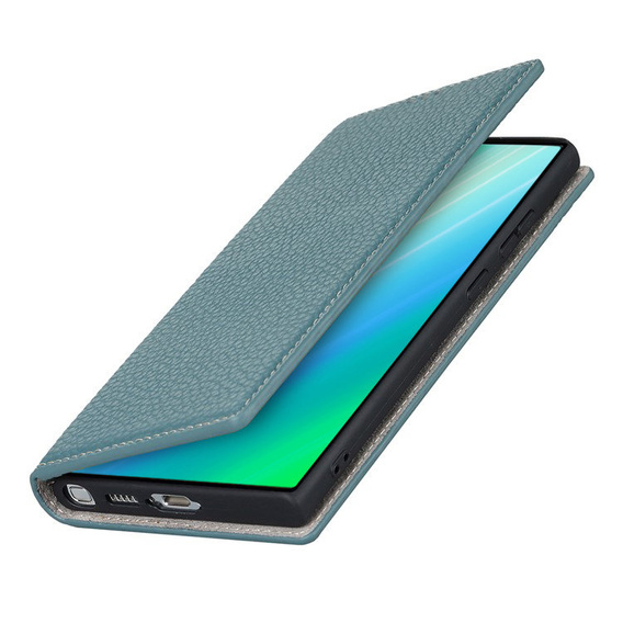 Kožené puzdro pre Samsung Galaxy S23 Plus, ERBORD Grain Leather, modrý