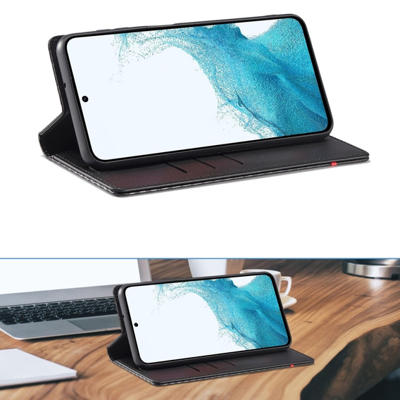 Klapkové puzdro pre Samsung Galaxy A55, Carbon LC.IMEEKE, čierne