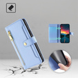Klapkové puzdro pre Realme 14 Pro 5G, Wallet Zipper Pocket, modré