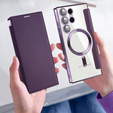 Klapkové puzdro pre Samsung Galaxy S24 Ultra, RFID Wallet MagSafe CamShield, fialové