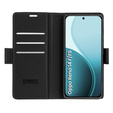 Puzdro pre Oppo Reno 14 F / 14 FS, ERBORD Glossy Litchi, flipová peňaženka, čierne