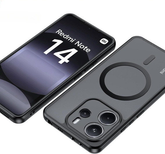 Puzdro pre Xiaomi Redmi Note 14 4G, pre MagSafe, ERBORD Matt Case, čierny + sklo na displej
