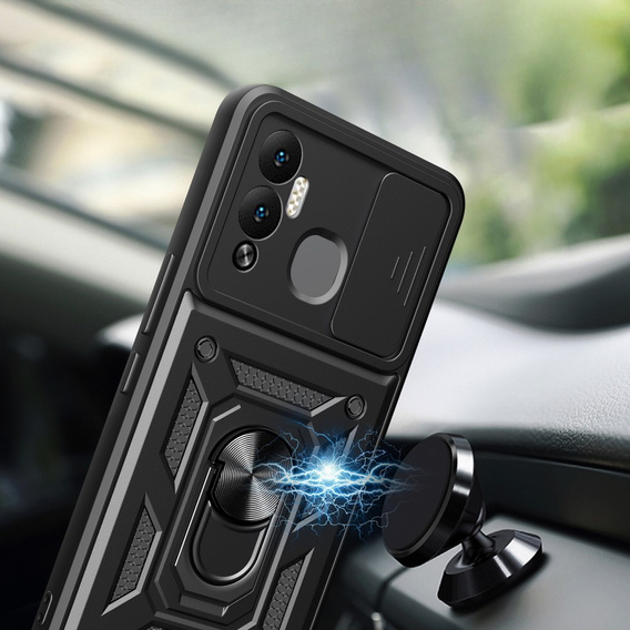 Obal na mobil pre Infinix Hot 12 Play 4G, CamShield Slide, čierne
