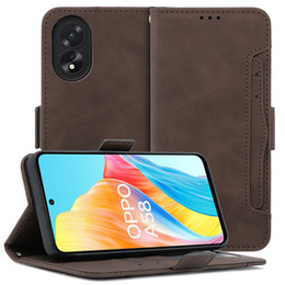 Klapkové puzdro pre Oppo A58 4G, Card Slot, hnedé