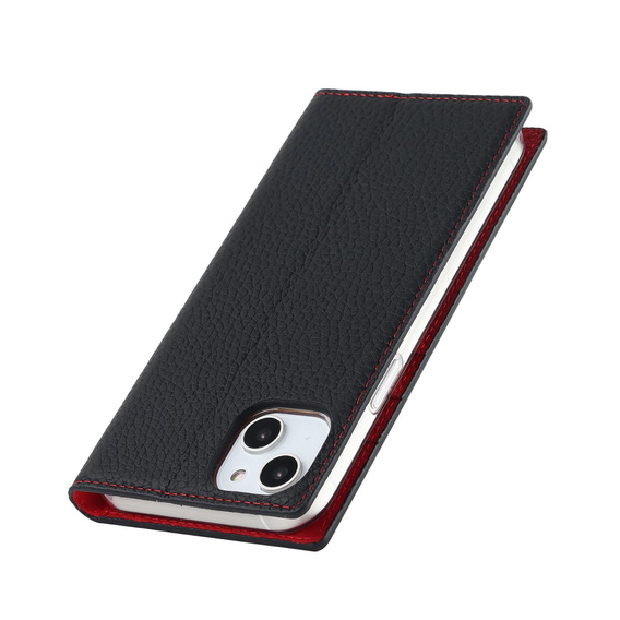 Klapkové puzdro pre iPhone 15, Litchi Skin Grain, čierne