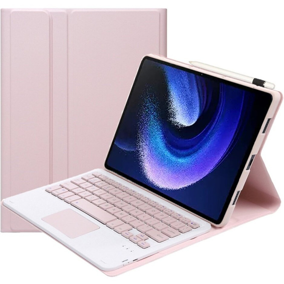 Puzdro + klávesnica Xiaomi Pad 6 / 6 Pro, Touchpad, ružové